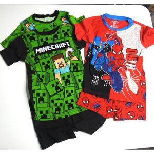2-Set Boys Pajama Bundle - Minecraft, Spider-Man & Lego - Fun, Stretchy & Comfy!